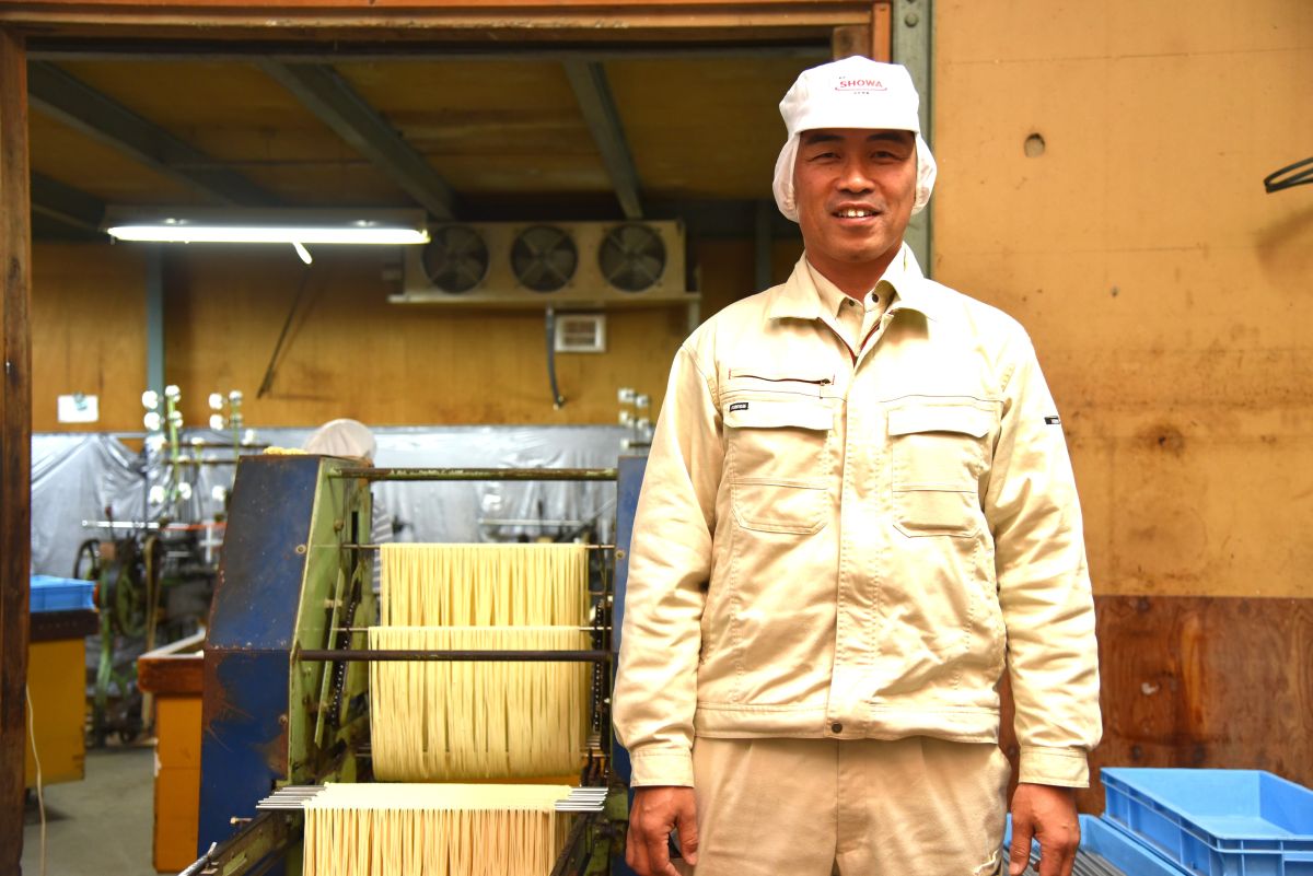 宇陀の立地はそうめん作りに最適と語る芳岡氏